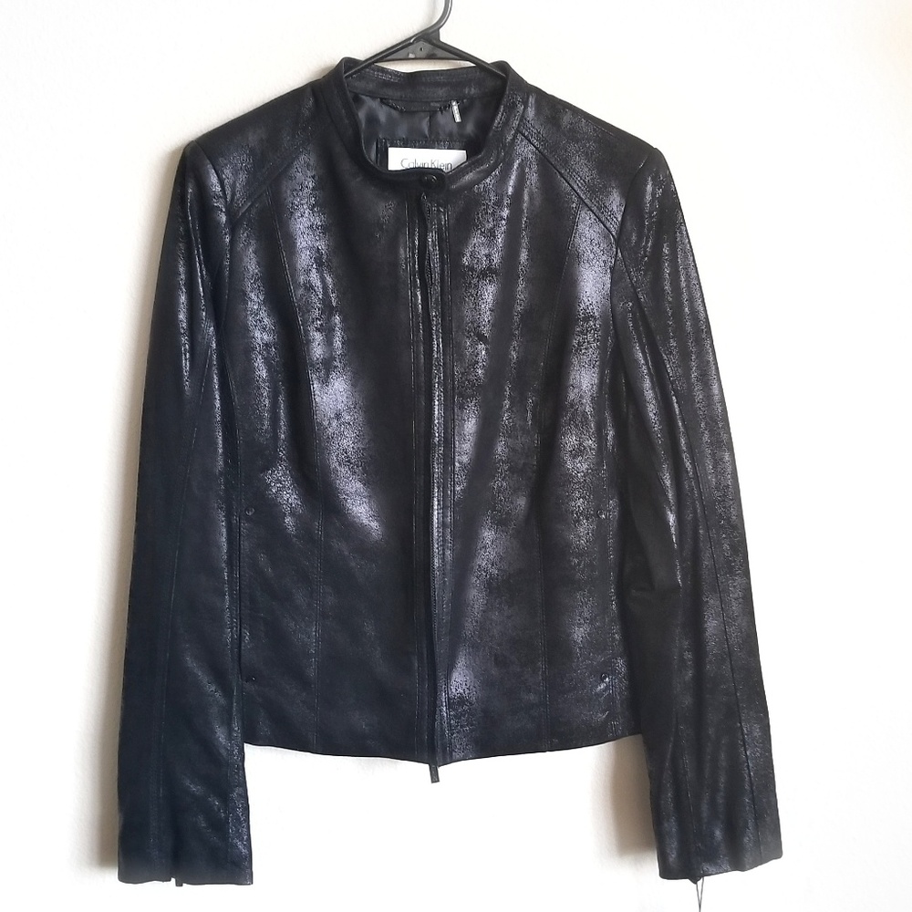 Calvin Klein Distressed Leather Jacket